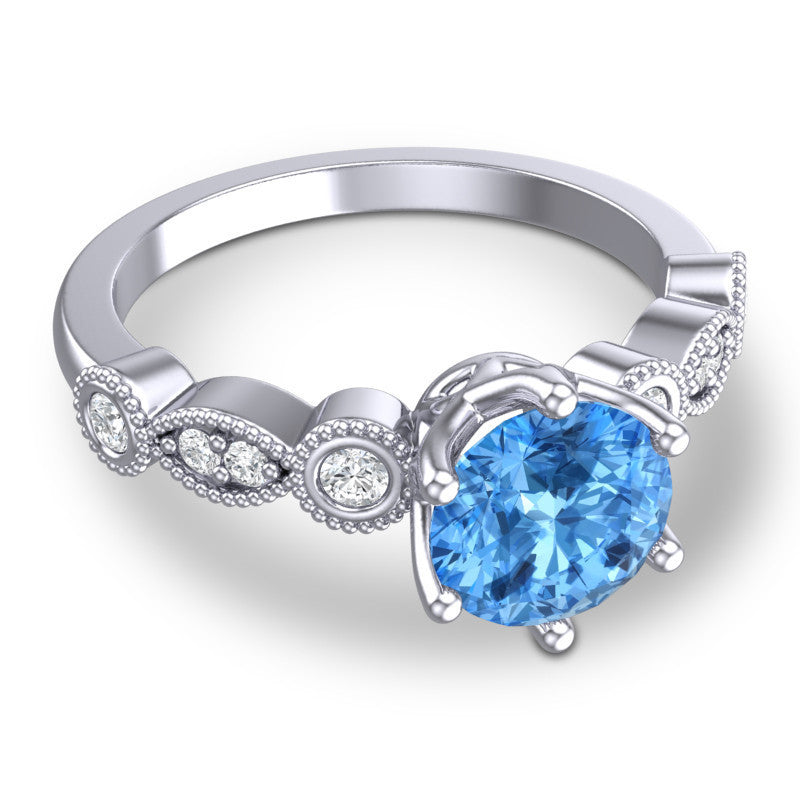 Swiss Blue Topaz and Diamond