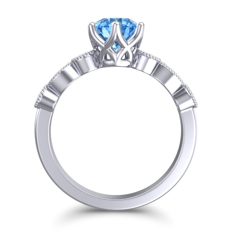 Swiss Blue Topaz and Diamond