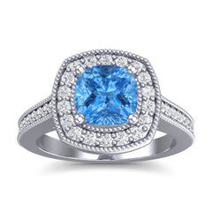 Swiss Blue Topaz and Diamond