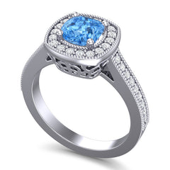 Swiss Blue Topaz and Diamond