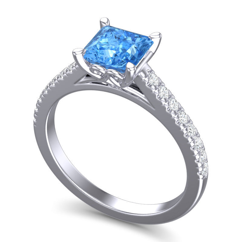Swiss Blue Topaz and Diamond