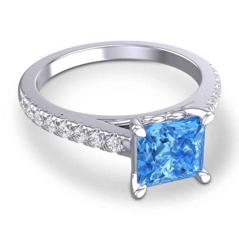 Swiss Blue Topaz and Diamond