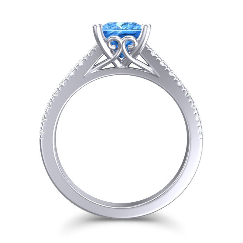 Swiss Blue Topaz and Diamond