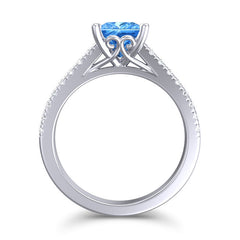 Swiss Blue Topaz and Diamond