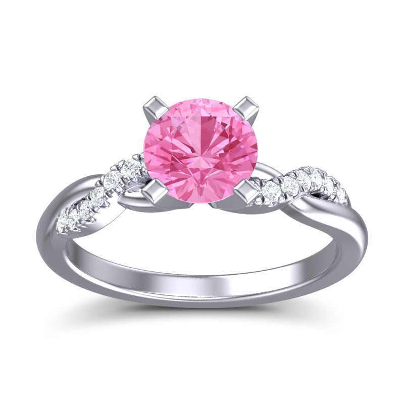 Pink Tourmaline and Diamond