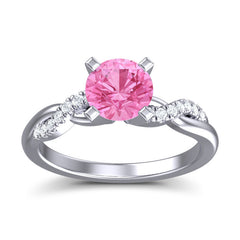 Pink Tourmaline and Diamond