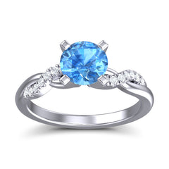 Swiss Blue Topaz and Diamond