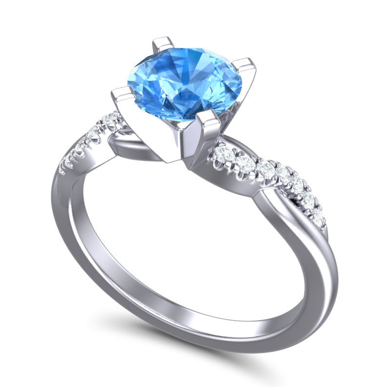 Swiss Blue Topaz and Diamond