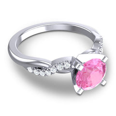 Pink Tourmaline and Diamond