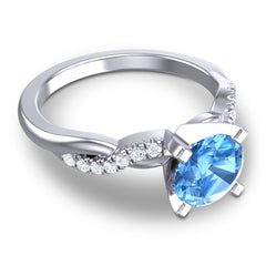 Swiss Blue Topaz and Diamond