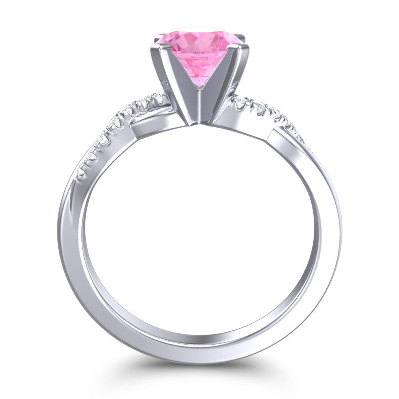 Pink Tourmaline and Diamond
