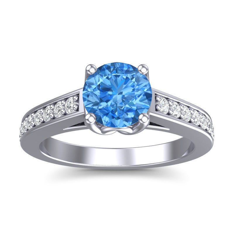 Swiss Blue Topaz and Diamond