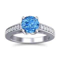 Swiss Blue Topaz and Diamond