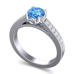 Swiss Blue Topaz and Diamond