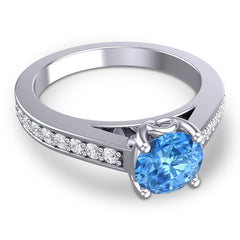 Swiss Blue Topaz and Diamond
