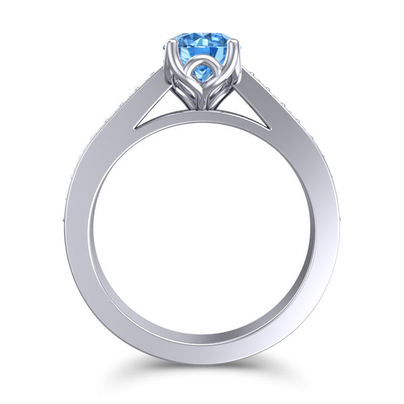 Swiss Blue Topaz and Diamond