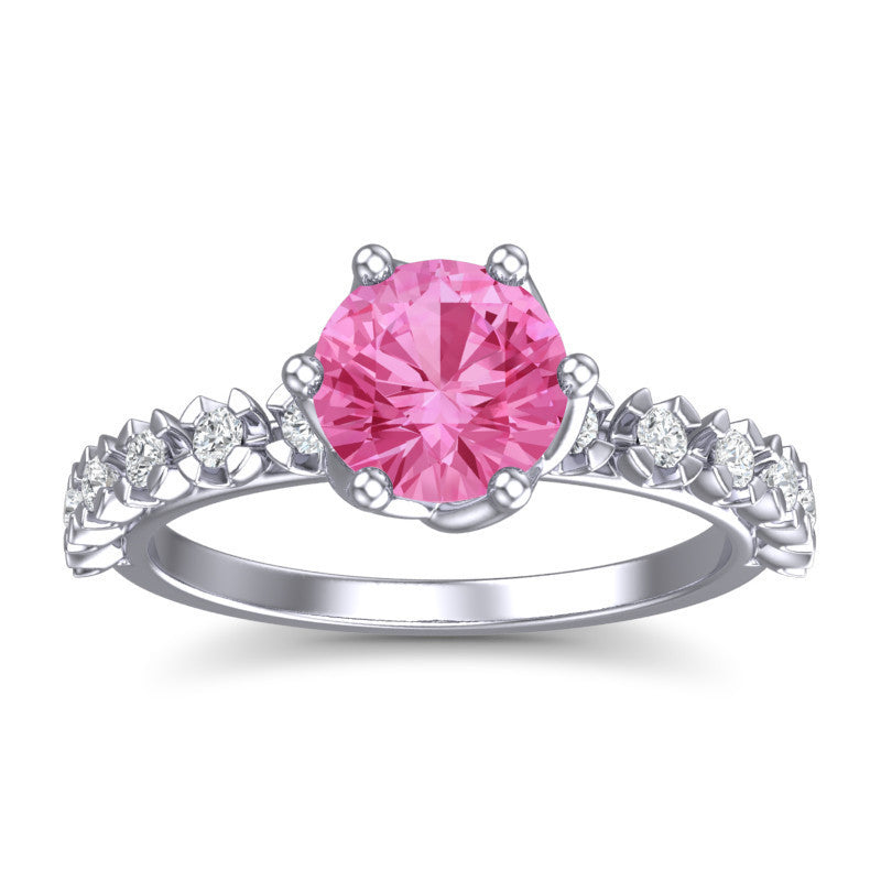 Pink Tourmaline and Diamond