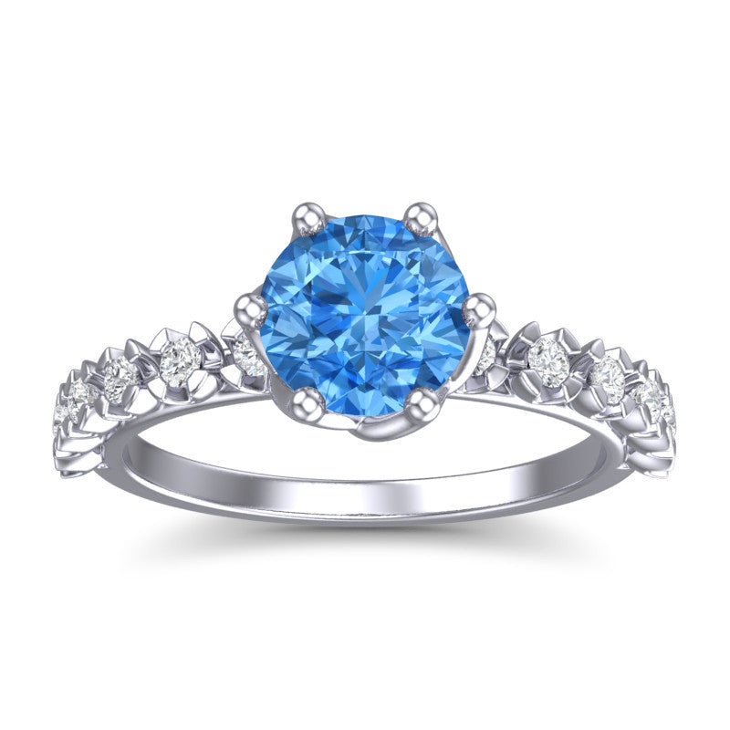 Swiss Blue Topaz and Diamond