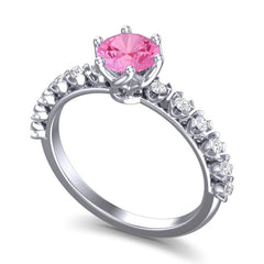 Pink Tourmaline and Diamond