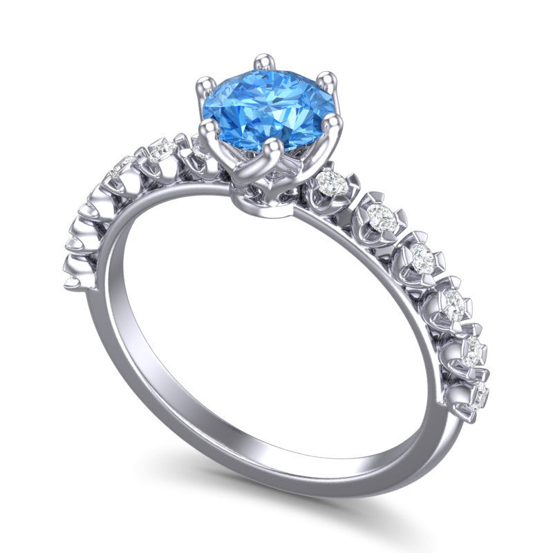 Swiss Blue Topaz and Diamond