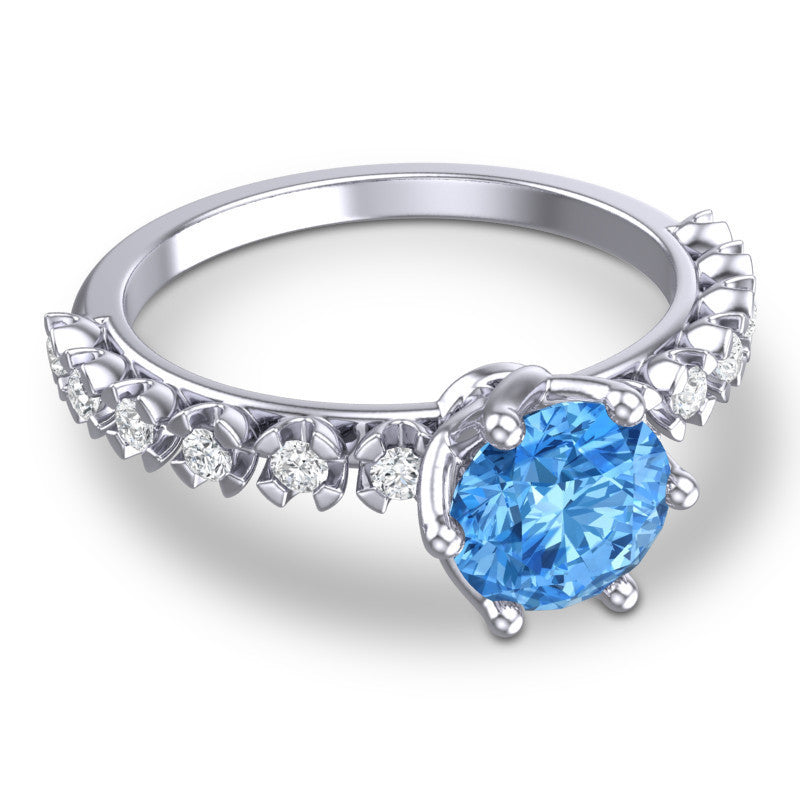 Swiss Blue Topaz and Diamond