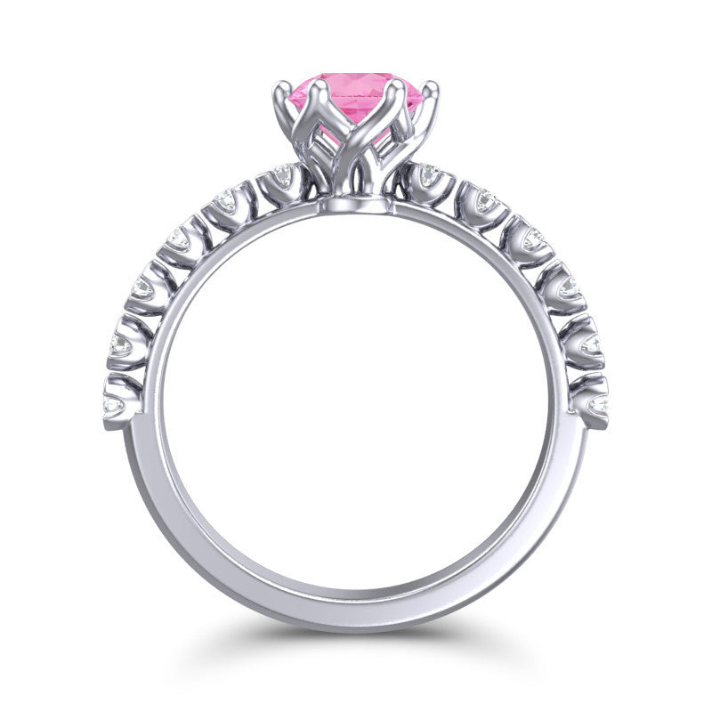 Pink Tourmaline and Diamond