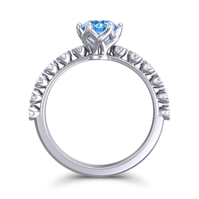 Swiss Blue Topaz and Diamond