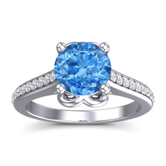 Swiss Blue Topaz and Diamond
