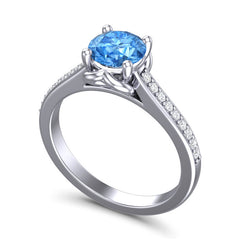 Swiss Blue Topaz and Diamond