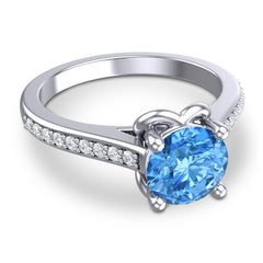 Swiss Blue Topaz and Diamond