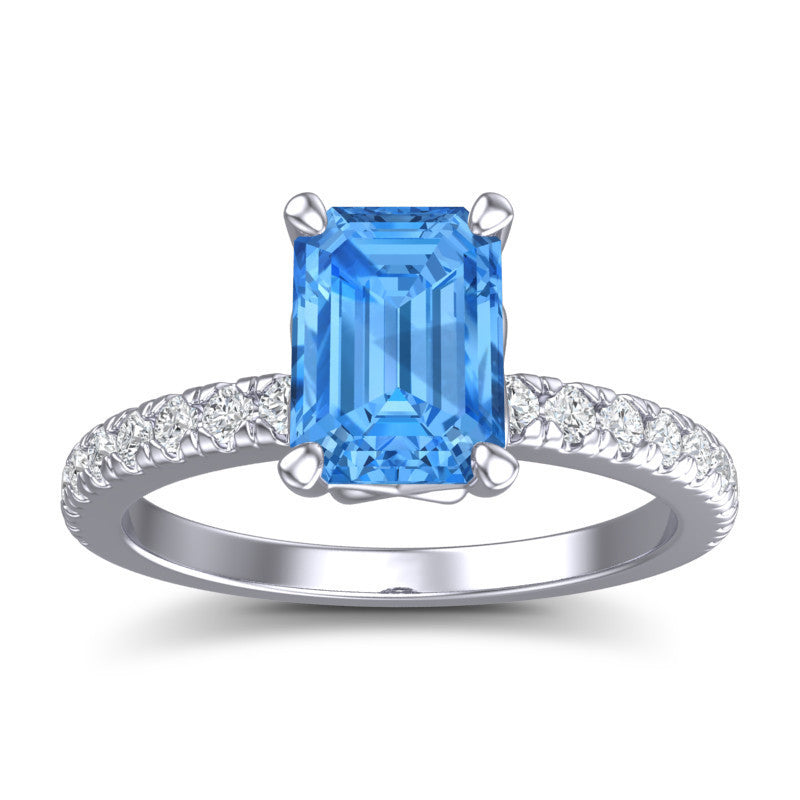 Swiss Blue Topaz and Diamond