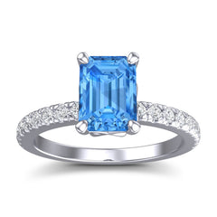 Swiss Blue Topaz and Diamond