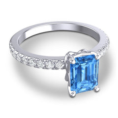 Swiss Blue Topaz and Diamond