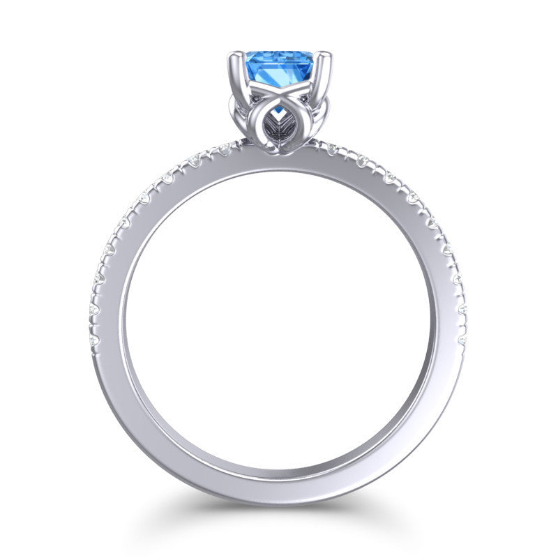 Swiss Blue Topaz and Diamond