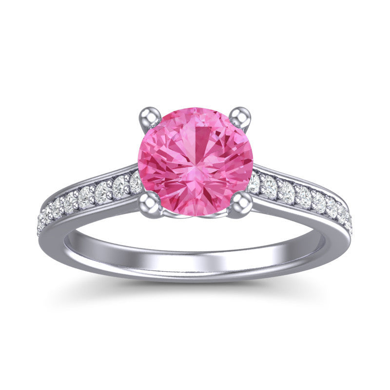 Pink Tourmaline and Diamond