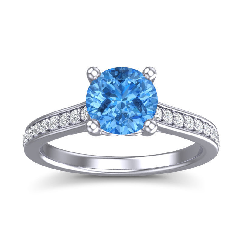 Swiss Blue Topaz and Diamond