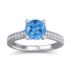 Swiss Blue Topaz and Diamond