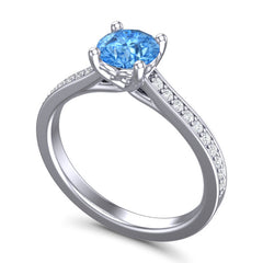 Swiss Blue Topaz and Diamond