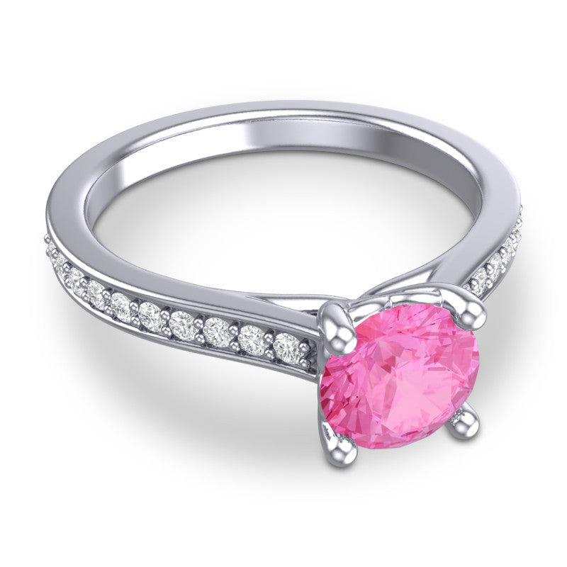 Pink Tourmaline and Diamond