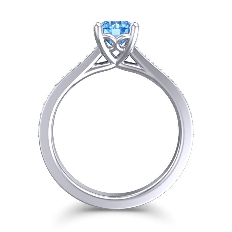 Swiss Blue Topaz and Diamond