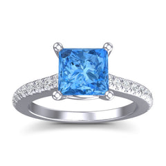 Swiss Blue Topaz and Diamond