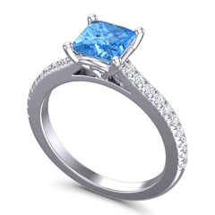 Swiss Blue Topaz and Diamond