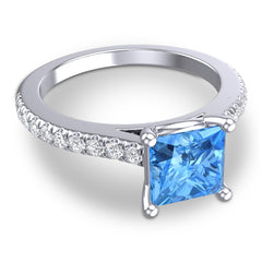 Swiss Blue Topaz and Diamond