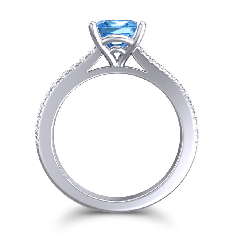 Swiss Blue Topaz and Diamond