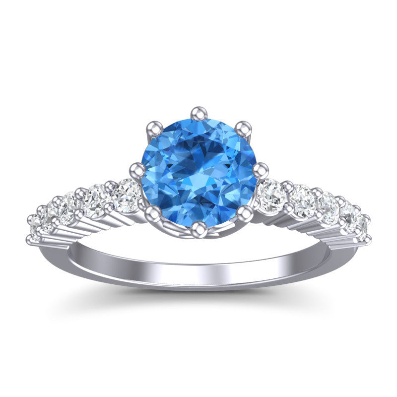 Swiss Blue Topaz and Diamond