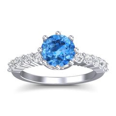 Swiss Blue Topaz and Diamond