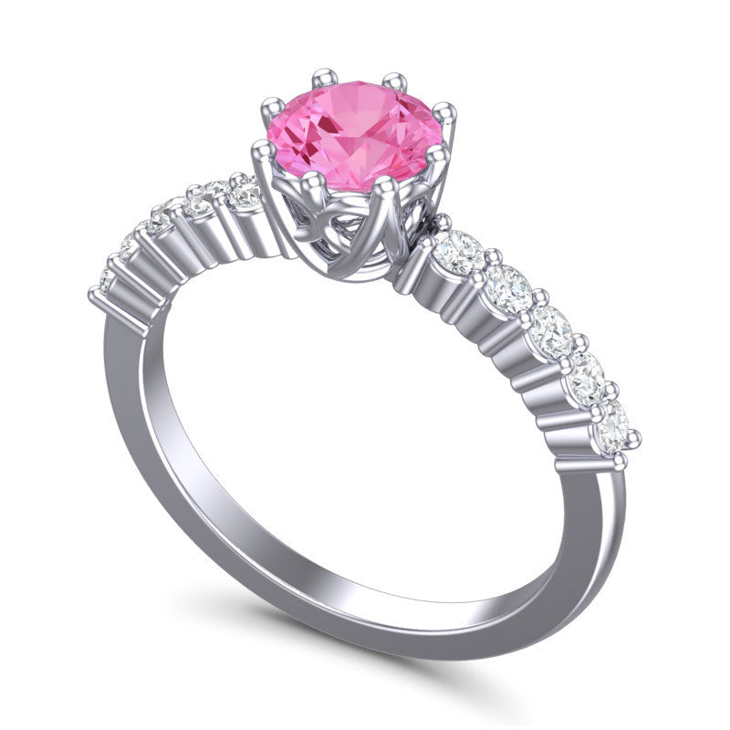 Pink Tourmaline and Diamond