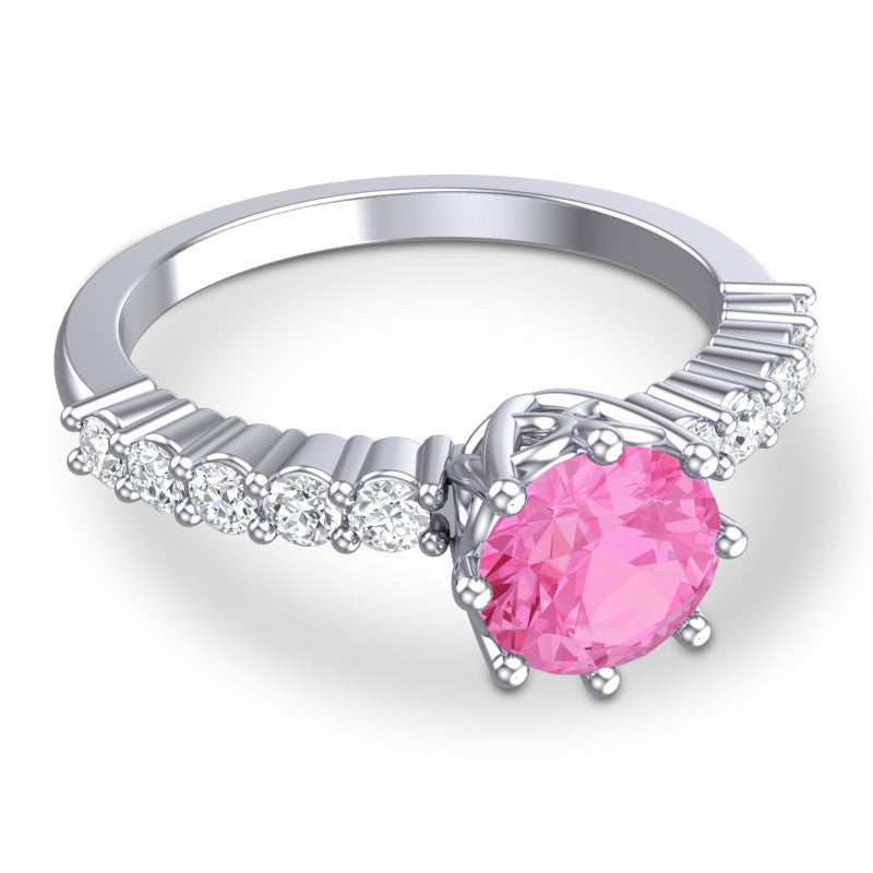 Pink Tourmaline and Diamond