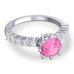 Pink Tourmaline and Diamond