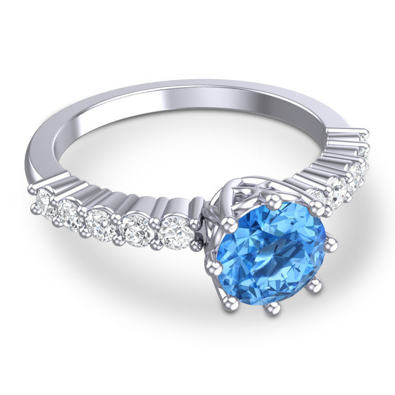 Swiss Blue Topaz and Diamond